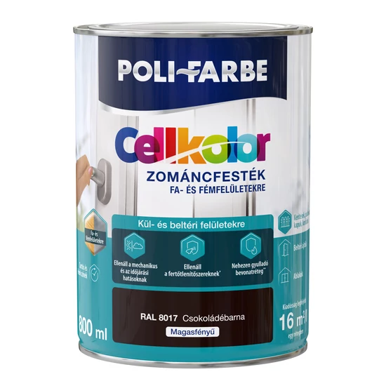 Poli-Farbe Cellkolor mf. zománcfesték RAL 8017 csokoládébarna 0,8L