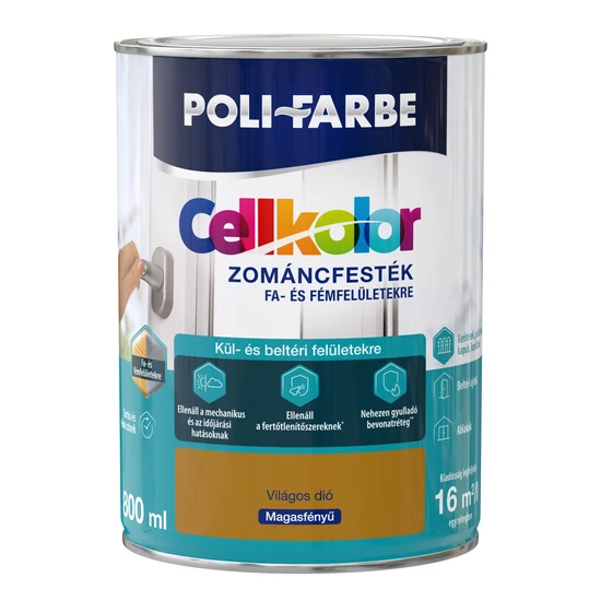 Poli-Farbe Cellkolor mf. zománcfesték világos dió 0,8L
