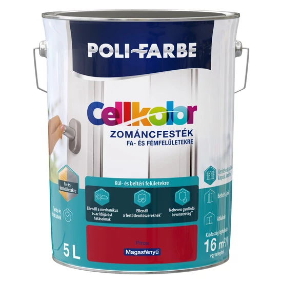 Poli-Farbe Cellkolor mf. zománcfesték piros 5L