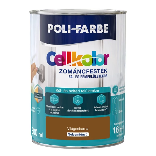 Poli-Farbe Cellkolor sf. zománcfesték világosbarna 0,8L