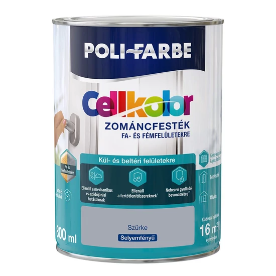 Poli-Farbe Cellkolor sf. zománcfesték szürke 0,8L