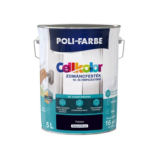 Poli-Farbe Cellkolor sf. zománcfesték fekete 5L