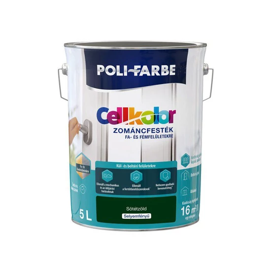 Poli-Farbe Cellkolor sf. zománcfesték sötétzöld 5L