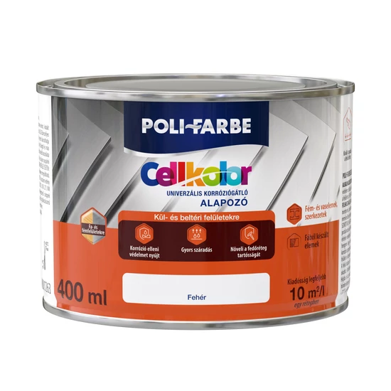 Poli-Farbe Cellkolor univerzális korróziógátló alapozó fehér 0,4L