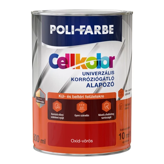 Poli-Farbe Cellkolor univerzális korróziógátló alapozó oxid-vörös 0,8L