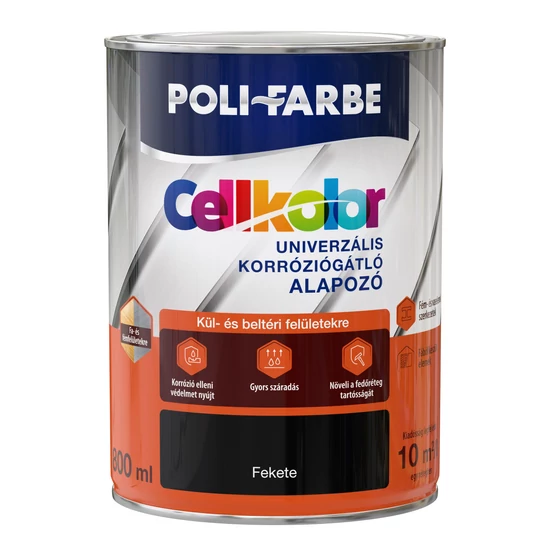 Poli-Farbe Cellkolor univerzális korróziógátló alapozó fekete 0,8L