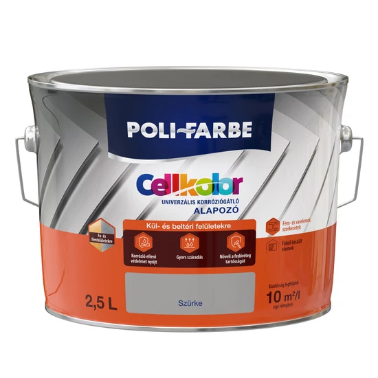Poli-Farbe Cellkolor univerzális korróziógátló alapozó szürke 2,5L