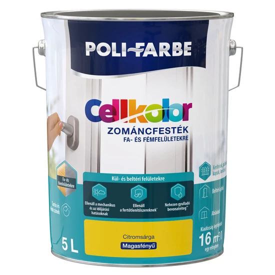 Poli-Farbe Cellkolor mf. zománcfesték citromsárga 5L