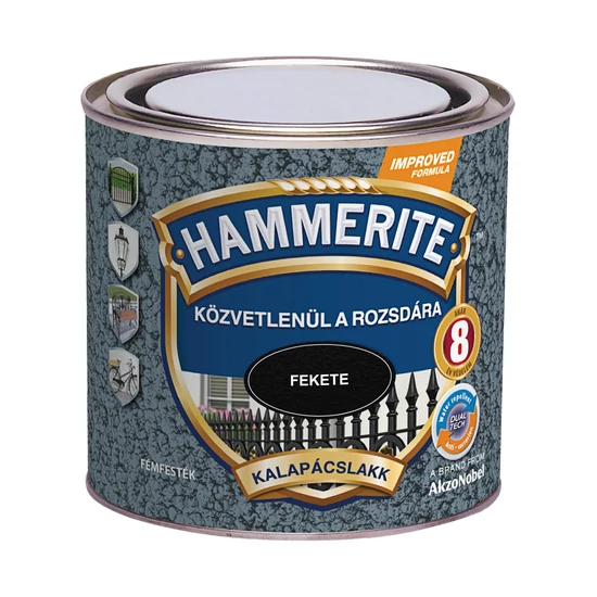 Hammerite fémfesték kalapácslakk fekete 0,25L