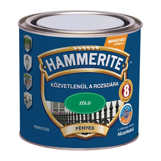 Hammerite fémfesték fényes zöld 0,75L