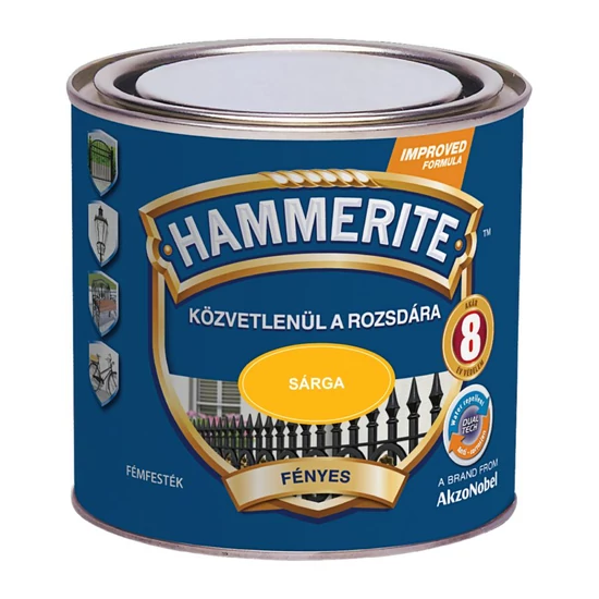 Hammerite fémfesték fényes sárga 2,5L