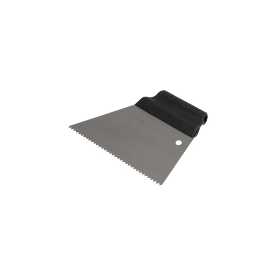 KUBALA Rozsdamentes trapéz spatulya 180mm fogazás 3x3mm