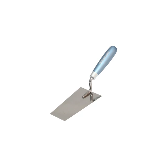 KUBALA Rozsdamentes stukkó trapézkanál 80x145x55mm lakkozott bükkfa nyél