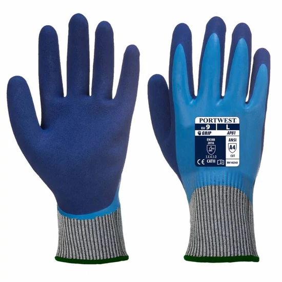 Portwest Liquid Pro HR Cut kesztyű AP81 kék L