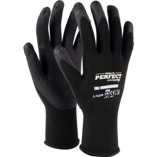 Stalco Perfect Powermax nitril munkavédelmi kesztyű fekete 10
