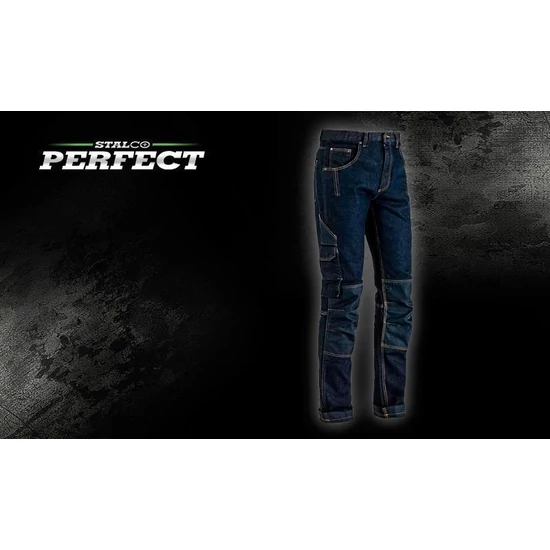 Stalco Perfect munkavédelmi sztreccs farmernadrág 2in1 M