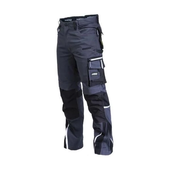 Stalco Perfect  Powermax Professional Flex Line munkavédelmi nadrág sötétszürke/fekete XL