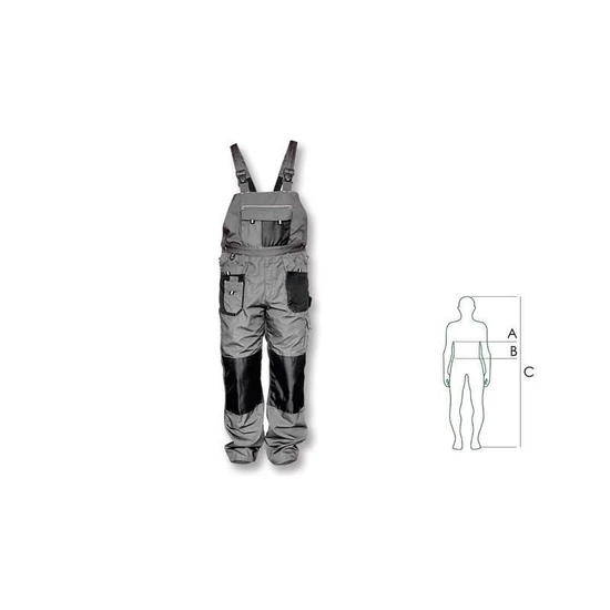 Stalco Basic Line Grey kertész munkanadrág szürke-fekete XL