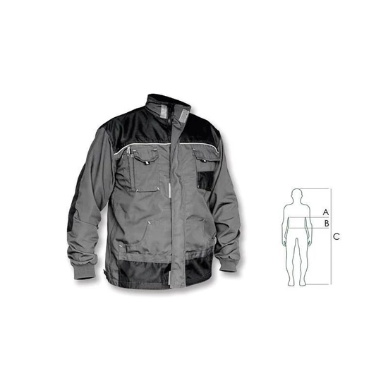 Stalco Basic Line Grey munkakabát szürke-fekete M