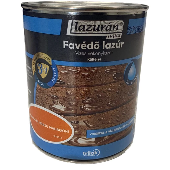 Trilak Lazurán aqua favédő lazúr 3in1 brazil mahagóni 0,75L