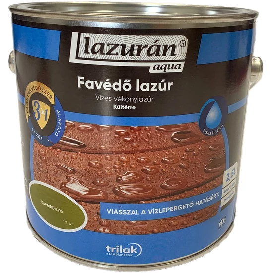 Trilak Lazurán aqua favédő lazúr 3in1 kapribogyó 2,5L