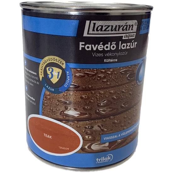 Trilak Lazurán aqua favédő lazúr 3in1 teak 0,75L