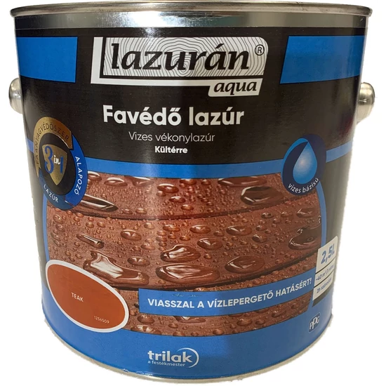 Trilak Lazurán aqua favédő lazúr 3in1 teak 2,5L