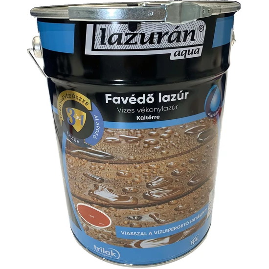 Trilak Lazurán aqua favédő lazúr 3in1 teak 9L