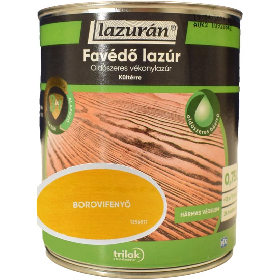 Trilak Lazurán oldószeres favédő lazúr 3in1 borovi fenyő 0,75L