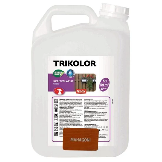 Trilak Trikolor kerítéslazúr mahagóni 5L