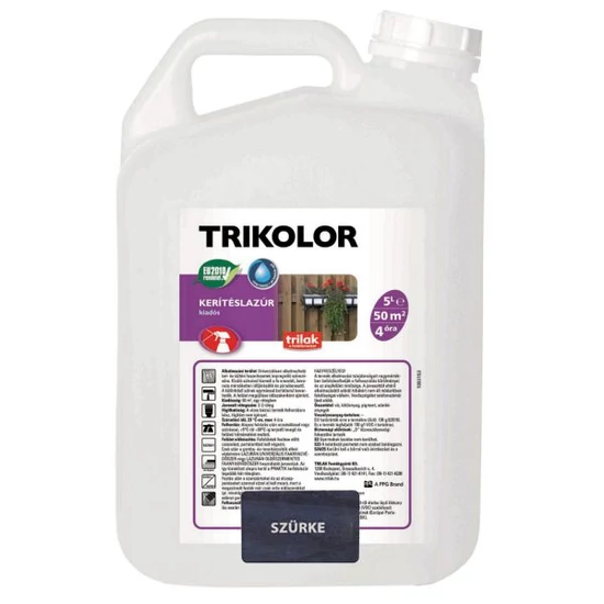Trilak Trikolor kerítéslazúr szürke 5L
