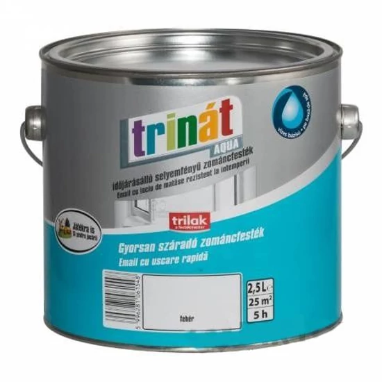 Trilak Trinát aqua időjárásálló sf. zománcfesték 100 fehér 2,5L