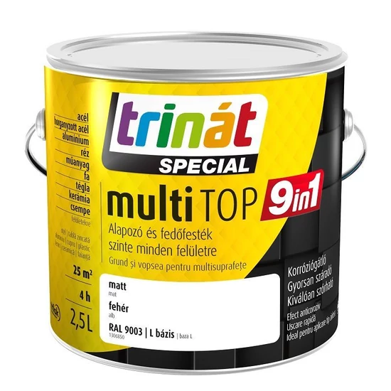 Trilak Trinát Special MultiTop 9in1 alapozó és fedőfesték 9003 fehér 2,5L