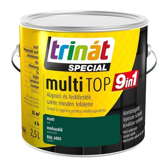 Trilak Trinát Special MultiTop 9in1 alapozó és fedőfesték 6005 mohazöld 2,5L