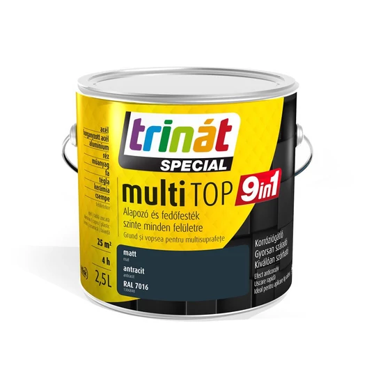 Trilak Trinát Special MultiTop 9in1 alapozó és fedőfesték 7016 antracit 2,5L