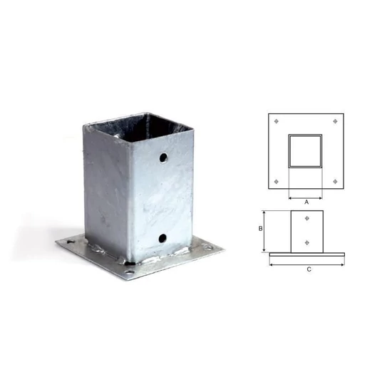 Stalco oszloptartó lecsavarozható 91x150x150mm