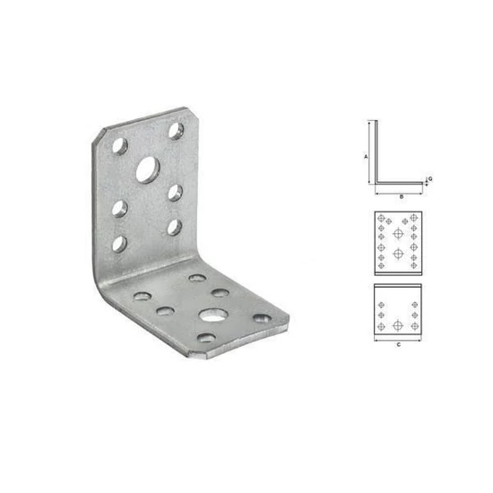 Stalco Sarokösszekötő lemez horganyzott 70x70x55mm vastagság: 2,0mm