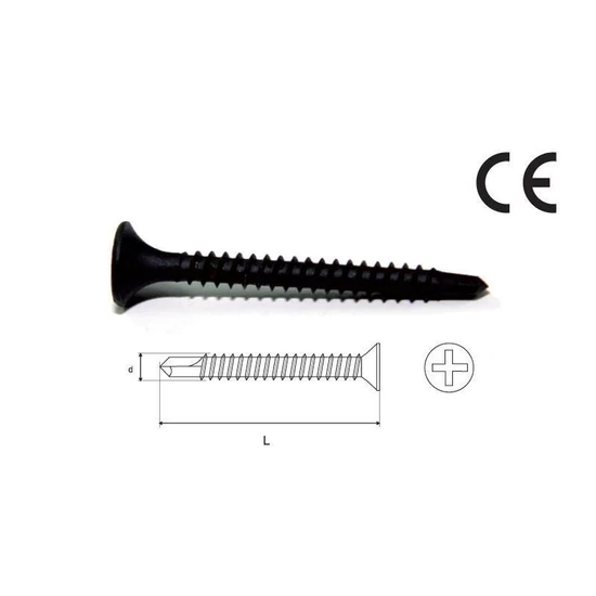 Stalco Önmetsző gipszkarton csavar foszfátozott 3,5x45mm 100db/csomag