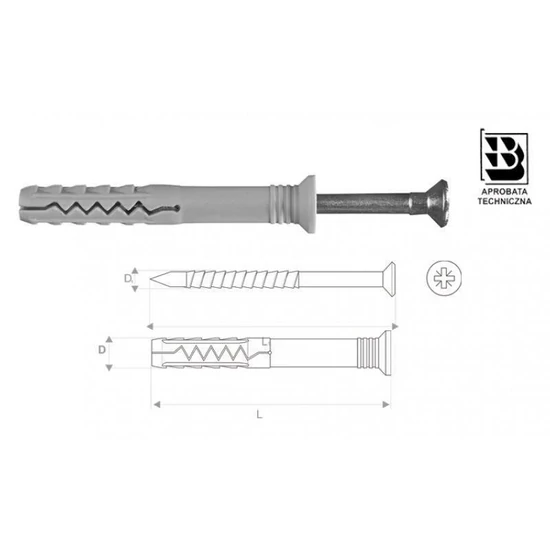 Stalco beütődübel szeggel 6x40mm 200db/doboz