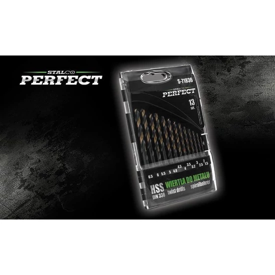 Stalco Perfect Fémfúró készlet HSS 1-6,5mm ; 13 részes