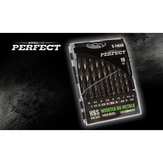 Stalco Perfect Fémfúró készlet HSS 1-10mm ; 19 részes
