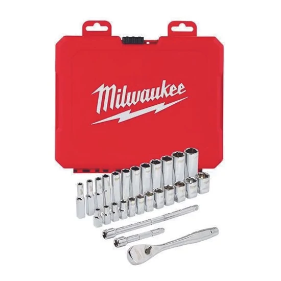 Milwaukee racsnis dugókulcs készlet  1/4” 28 részes