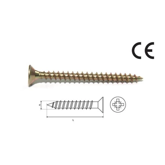 Stalco süllyesztett fejű faforgácslap csavar végig menetes 4,0X40mm 500db/doboz