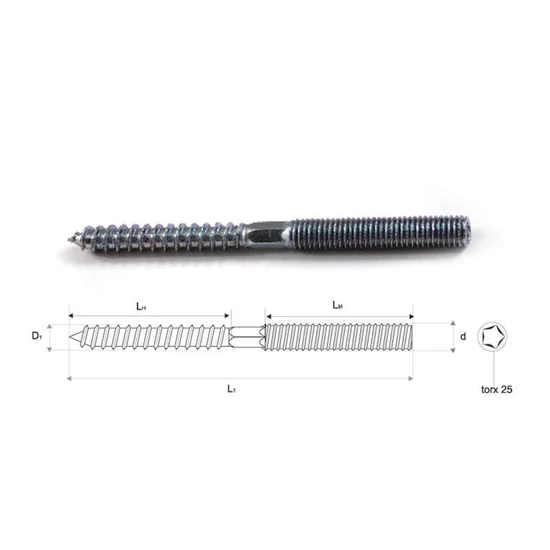 Stalco tőcsavar kettős menettel 10X120mm 50db/doboz